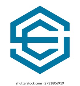 blue SE logo letter vector