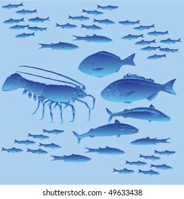 blue sea animals
