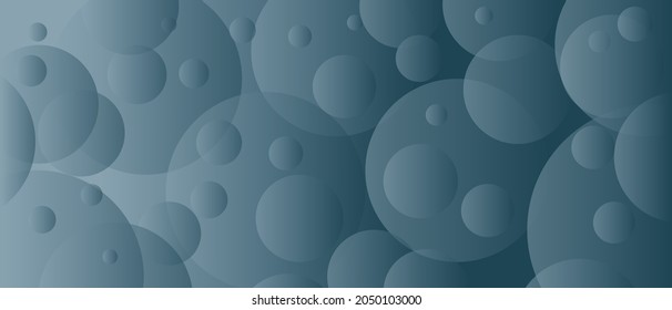 Blue sea background with bubbles in the form of circles with 3d effect. Flat cartoon vector for creating a cover or New Year card.