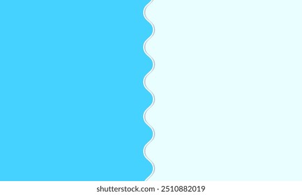 blue sea background, paper color. sky blue background. Blue and White Minimalist Background. Clean Wavy lines Split Background. Elegant White wavy lines Wallpaper illustration. wallpaper decoration
