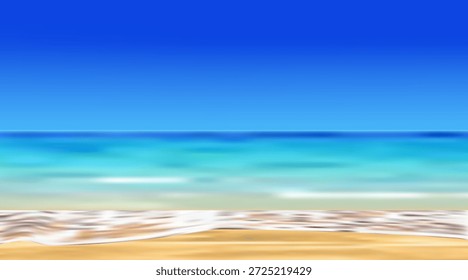 mar azul com praia e nuvens. Gráficos vetoriais de Bali.