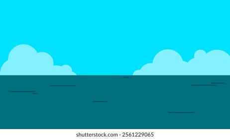 blue sea and calm sky