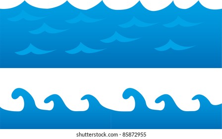 blue sea cartoon isolated over white background. vector