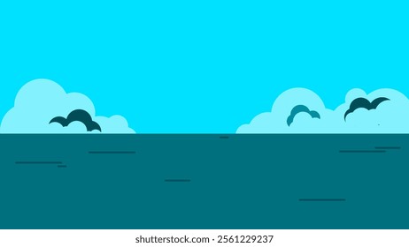 blue sea and clear sky