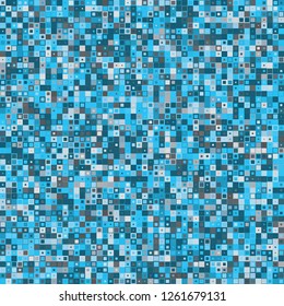 Fondo de píxeles de resumen digital del mar azul, fondo abstracto del código QR, patrón de brillo del vector, textura de píxeles aleatorios