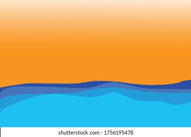 Blue sea and evening sky
