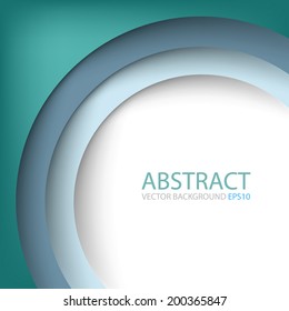 blue and sea green circle frame background on white background vector for text and message design