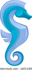 Blue sea horse on a white background