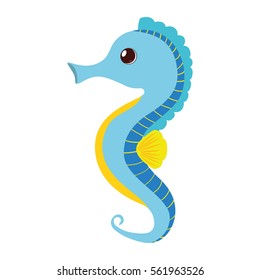 blue sea horse pet aquarium vector illustration eps 10