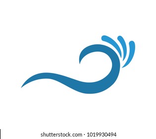 Blue sea or ocean wave vector logo design