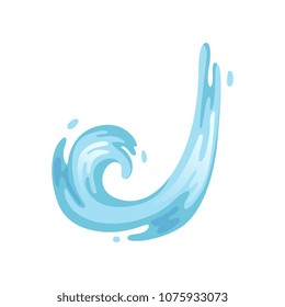 Blue sea or ocean wave wave vector Illustration on a white background