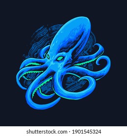 Blaumeerktopus-Vektorgrafik