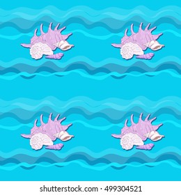 Blue sea on pattern for textile