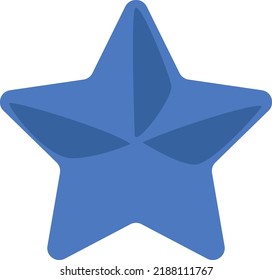 Blue Sea Star, Illustration, Vector On A White Background.