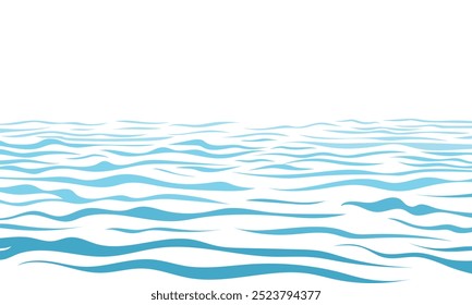 Fondo azul de la ilustración del paisaje de la superficie del mar