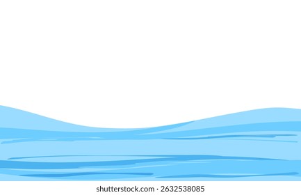 Blue sea surface on white background vector