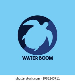 Blue sea turtle Logo Design Template