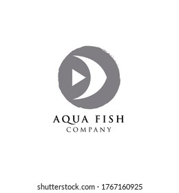 blue sea water fish logo design inspiration