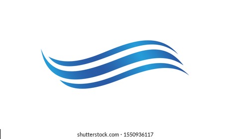 Blue Sea Water Wave Logo Design Vector Logo Template
