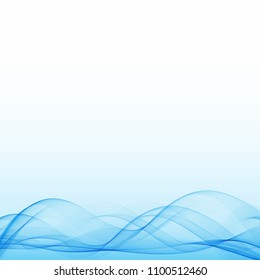 blue sea wave. Abstract vector illustration. Curves and curved lines. Shadows