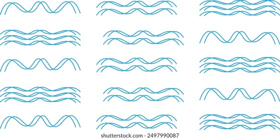 Blue sea wave background pattern. Abstract texture Background template of water, sea wave pattern. Wavy line curve linear sea wave pattern. Sea wave