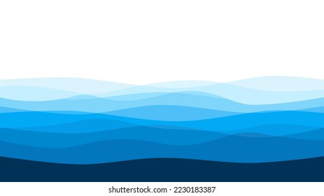 Blue sea wave background. vector illustration