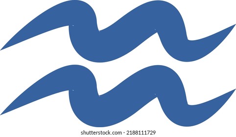 Blue sea wave, illustration, vector on a white background.