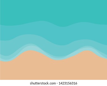 Blue sea wave layer on sand beach. Summer relax concept