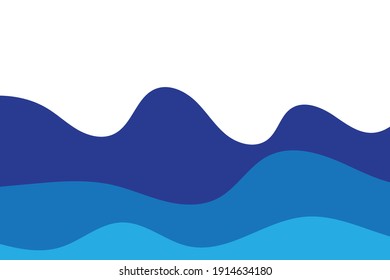 Blue Sea Wave Lines Pattern Abstract Background. Vector