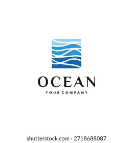 Blue Sea Wave Logo template. Flat Vector Logo Design Template Element. Suitable for your design need, logo, illustration, animation, etc.
