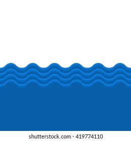 Blue Sea Wave Seamless Background. Vector illustration