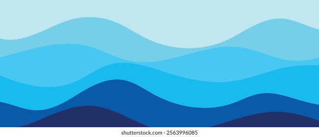 blue sea wave vector background