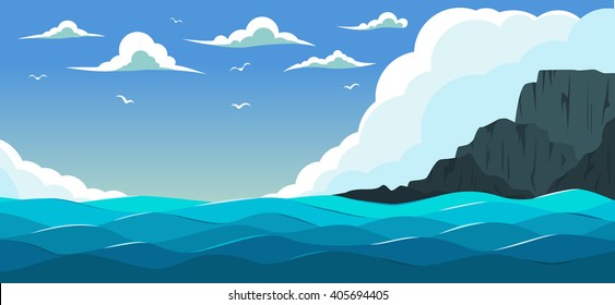 Blue sea with waves