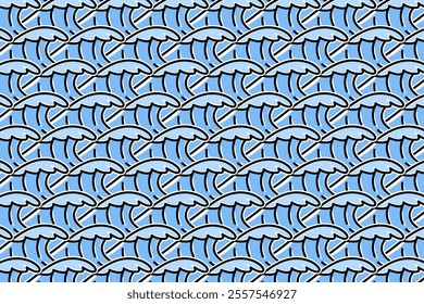 blue sea waves seamless pattern on background for marine and nautical decorative, merchandise.  water waves vector seamless pattern background. seamless pattern of ocean waves background