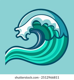 Blue sea waves vector background