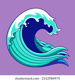 Blue sea waves vector background