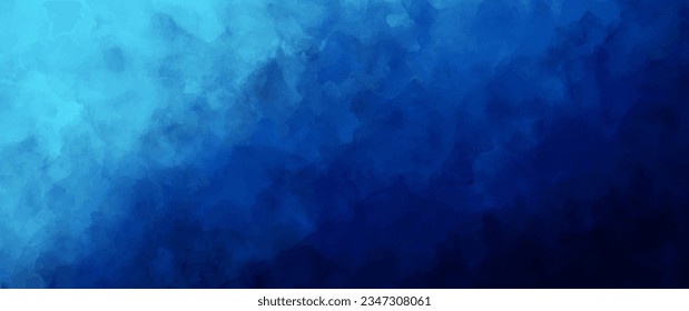 Blue sea waves. Vector watercolor background for cover design, card, flyer, poster. Summer illustration. Dark blue ocean waves. Grunge vector texture.