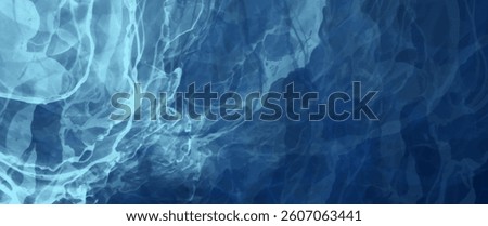 Blue sea with waves. Vector watercolor background for cover design, card, flyer, poster. Summer illustration. Storm. Dark blue ocean and waves. Grunge vector texture.
