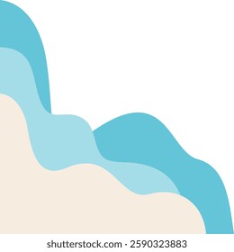 Blue Sea Wavy Corner Border