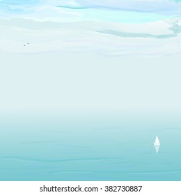Blue sea, white clouds