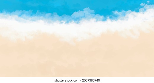 Blue Sea Yellow Sand Gradient watercolor background banner