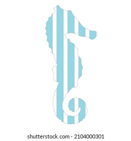blue seahorse, part of mediterranean sea marine animals and reef life illustrations series, vector