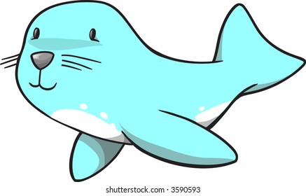 Blue Seal Vector Illustration