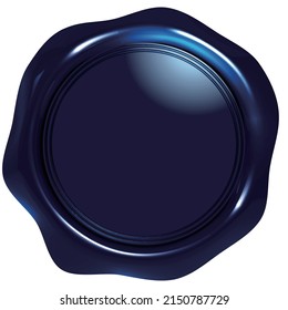 
Blue seal wax emblem vector illustration