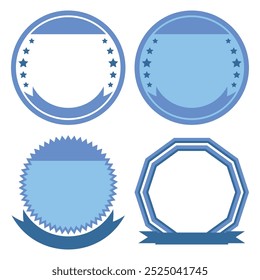 Blue Seals Template, 4 Variations - Transparent, Filled, Circular, Zig Zag Circle and Decagon Seals.