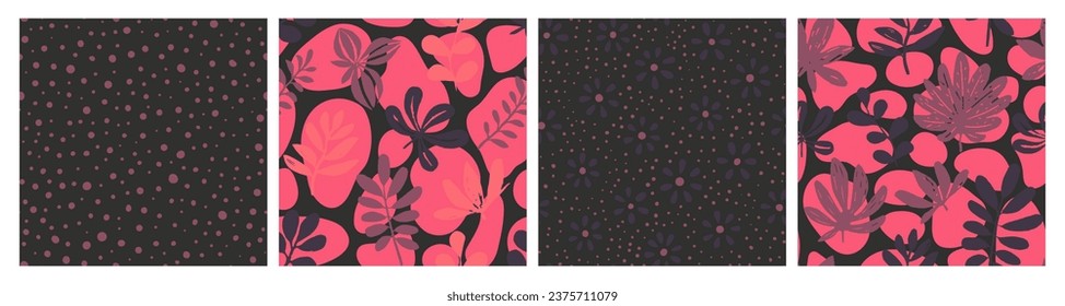 Textura de la obra de arte de la Flora Abstracta Azul. Invitación De Plantas Contemporáneas Sin Luces, Colección Sin Marea. Diseño de pintura amarilla repetida de Doodle Foliage. 