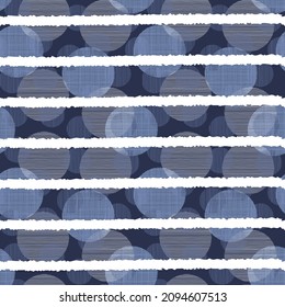 Fondo del patrón de repetición geométrica sin soldadura azul con franjas blancas