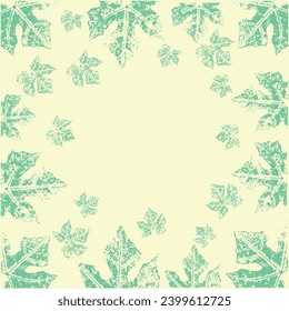 Blue seamless abstract leaves hand drawn background texture and pattern 