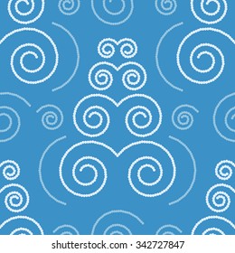 Blue seamless background with Christmas trees