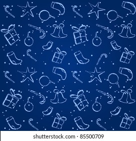 blue seamless background. Christmas/New Year illustration